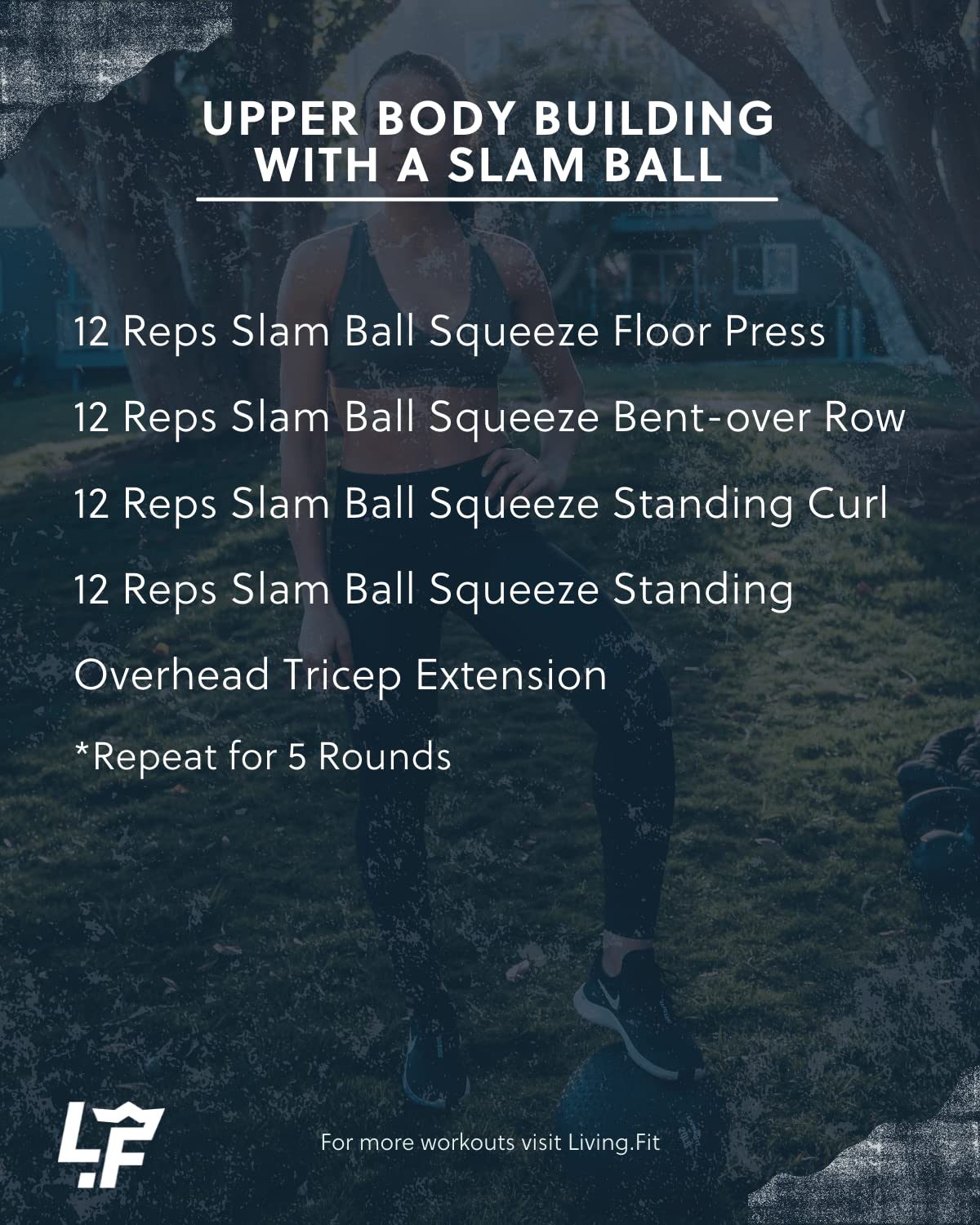 Living.Fit Slam Ball – Durable Heavy-Duty 80 LB Slam Ball for Strength Training, Crossfit, and Functional Fitness – Available in Multiple Weights – Non-Slip Grip, Versatile for Full-Body Workouts