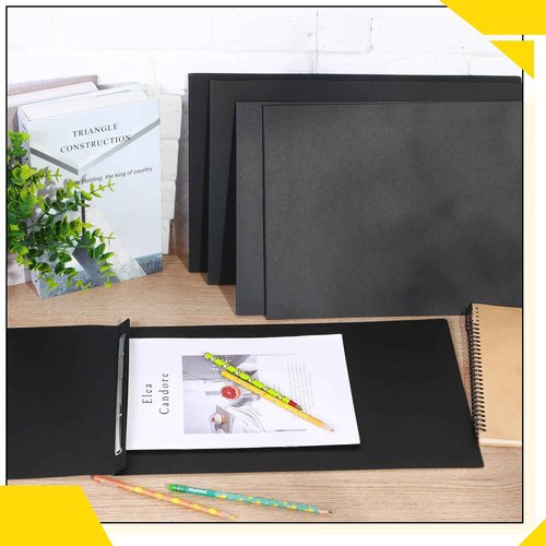 Resurhang 25 Pcs Pressboard Report Cover, 3" Capacity Presentation Binder Folder with Metal Prong Paper Fastener to Neatly Bind Reports Proposals Transcripts, Other Documents (11x17 Inch,Black)