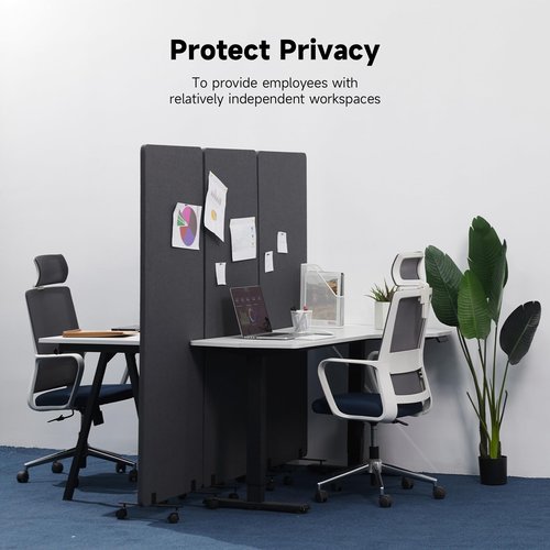 Real Relax Freestanding Room Divider, 24" x 66" Privacy Divider, Single Panel Cubicle Divider with Fixed and Sliding Feet, Removable Side Zipper, for School, Office, Hospital, Living Area, Library