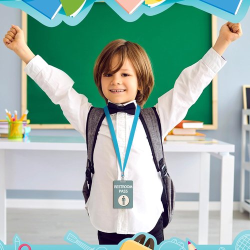 Chiisong Hall Pass Lanyards Set - Unbreakable Wooden Passes for Classrooms, Restrooms & Offices | Classic & Morandi Colors
