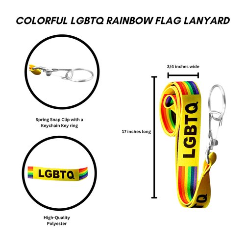 25 Pack LGBTQ Rainbow Flag Lanyards – Gay Pride Badge Holders for Pride Parades and Events