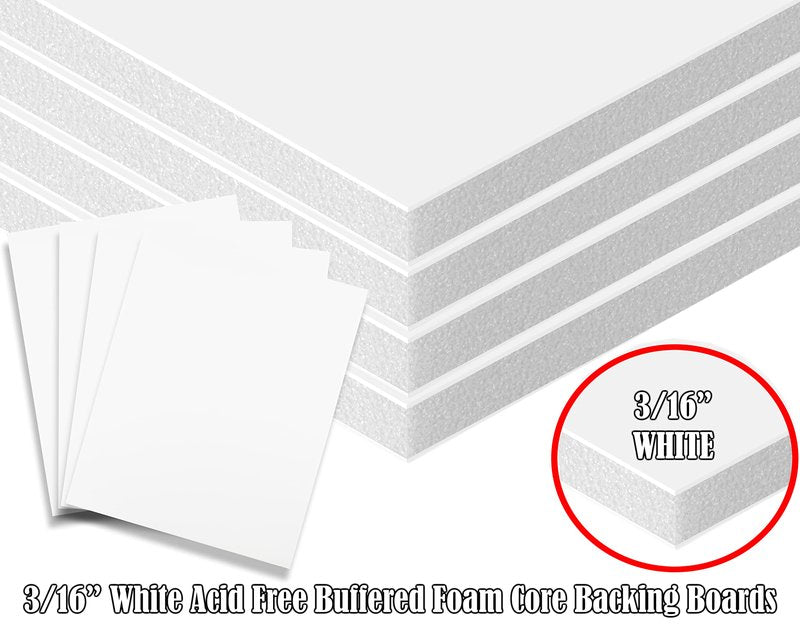 Foam Board 24x30 100PK Foam Core Boards 3/16 Thick Foam Poster Board White Foamboard 24x30 Large Acid Free Foamcore Sheets, Polystyrene Rigid Foamboard Large Foamcore Backing for Backdrop, Display