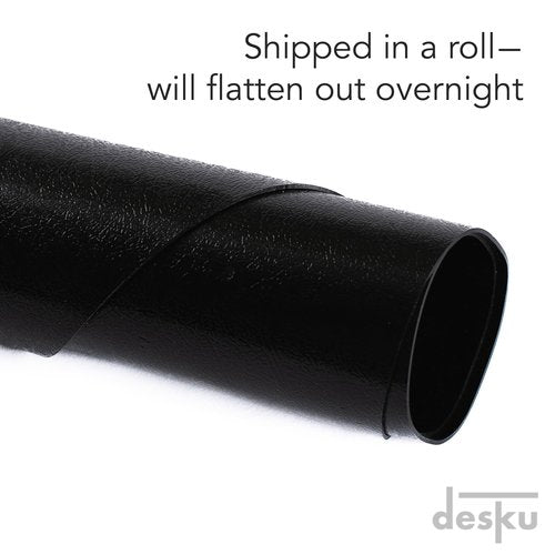 DESKU Super Oval Desk Chair Mat – Heavy-Duty PVC Mats for Hard Floor Protection, Black, 46" x 58" Inches, Made in The USA