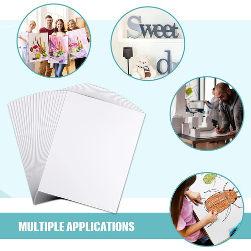 20 Pack Foam Board 16 x 20 x 3/16" White Poster Board Bulk Large White Foam Core Boards for Crafts Framing Art Display Presentation Projects School Office