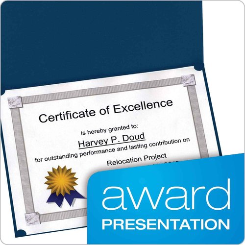 Oxford Certificate Holders, Diploma Covers for Letter Size 8.5x11 Certificates, Cardstock, Dark Blue, Letter Size, 25 per Pack (299235)