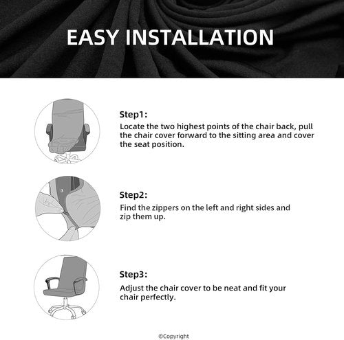 DIVA EN CAMINO DEC Stretchable Office Chair Cover - Durable Zipper & Soft Slipcover for Computer Chair