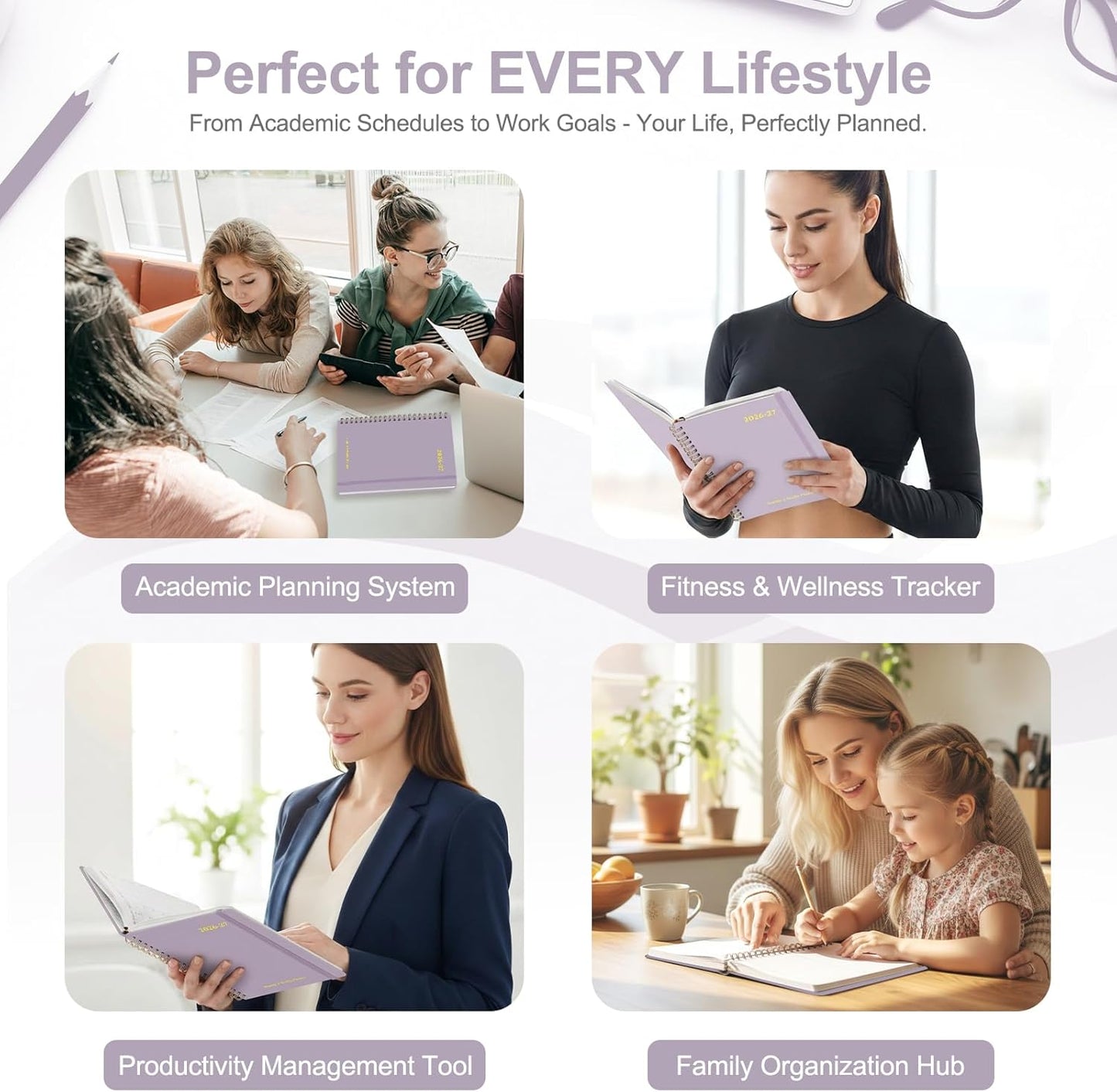 Academic Planner 2026-2027 | Weekly & Monthly Calendar | Daily Agenda Book - Letter Size (8.5'' x 11'')
