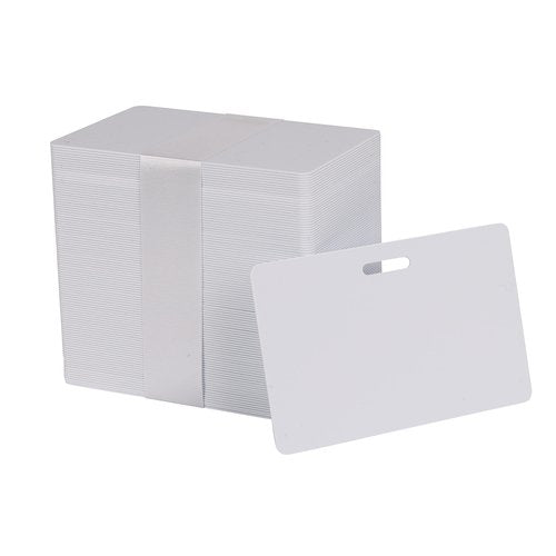 500 White CR80 (30 Mil) PVC Cards with Horizontal Slot Punch by easyIDea