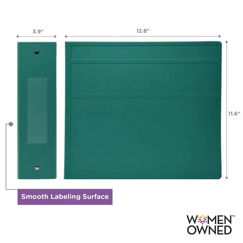 Carstens 4-Inch Heavy Duty 3-Ring Binder - Side Opening, Teal, Durable Plastic, Precision No-Gap Rings, Waterproof Cover, No Pockets, Holds 600 US Letter Sheets, BPA-Free, Made in USA (1847-3R)