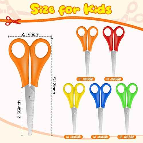 100 Pcs Kids Safety Scissors, Blunt Tip, Stainless Steel, 5" for School, Office, Craft Projects