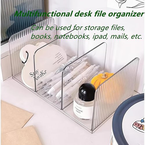 BEENIFIC Acrylic Desk File Organizer,Office Desktop Binder File Folder Mail Organizer,Handbag Purse Book record Magazine Holder (2 Pack)