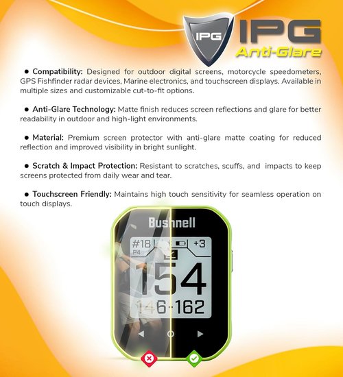 IPG Anti-Glare Screen Protector Film for Skycaddie Pro 5X Golf GPS - 5.5 Inch Matte Finish for Outdoor Use