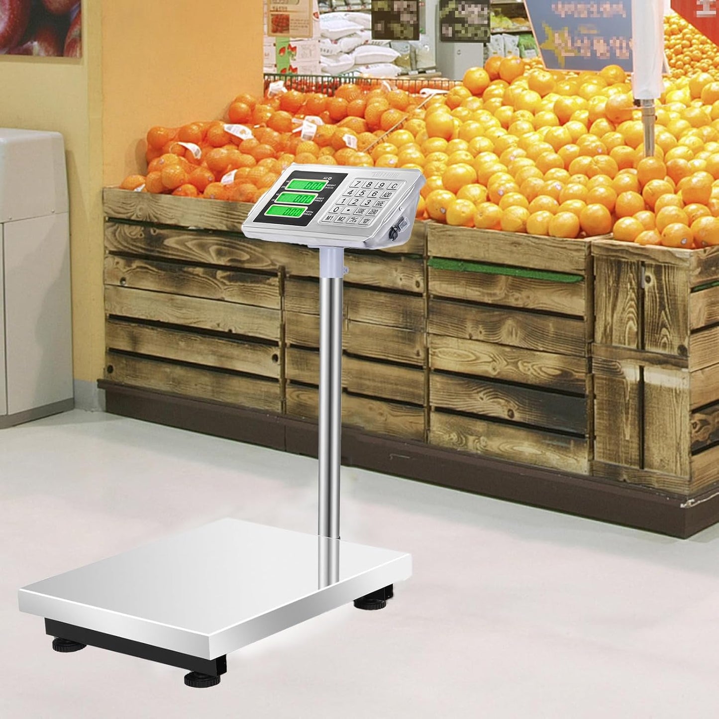 TUFFIOM Digital Platform Scale - 661lbs Capacity, Stainless Steel, High-Definition LCD Display | Perfect for Luggage & Shipping