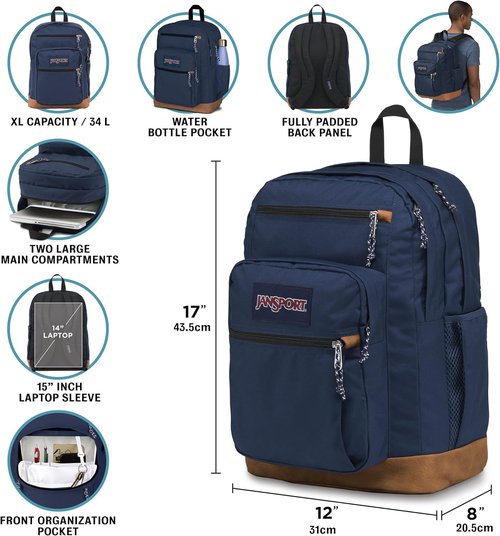 JanSport Cool Backpack with 15-inch Laptop Sleeve, Large Computer Bag Rucksack with 2 Compartments, Ergonomic Straps, Lavender Ash