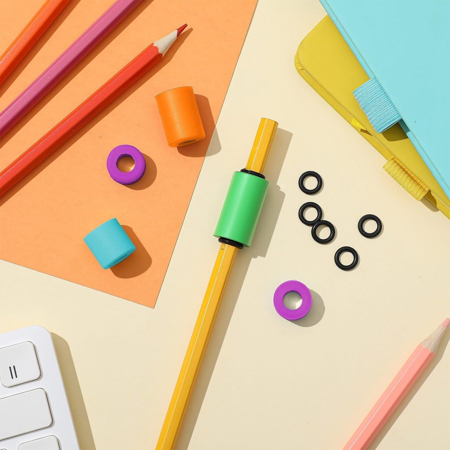 Skiennix Pencil Weights - Handwriting Aid for Kids & Special Needs | Adjustable 0.2-0.7 oz, Soothing Tones