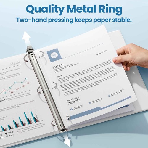 SUNEE 3 Ring Binder 1 Inch 12 Pack, Clear View Binder Bulk Three Ring PVC-Free (Fit 8.5x11 Inches) for School or Office Supplies, White