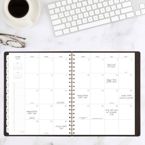 AT-A-GLANCE Planner 2025-2026 Academic, Weekly & Monthly, 8-1/2" x 11", Large, Monthly Tabs, Flexible Cover, Signature Collection, Brown (YP905A09)