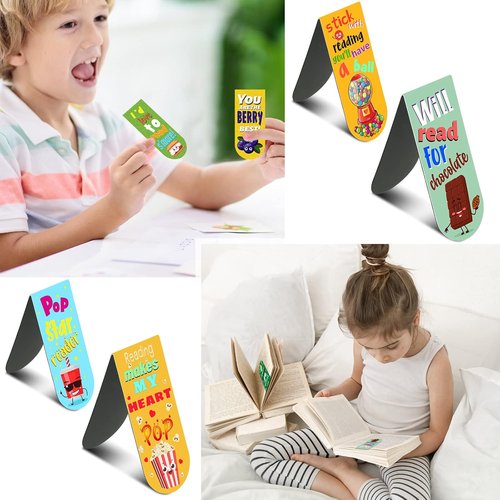 Skiennix 48-Pack Scented Bookmarks | Magnetic Scratch & Sniff Fruit Page Markers for Kids
