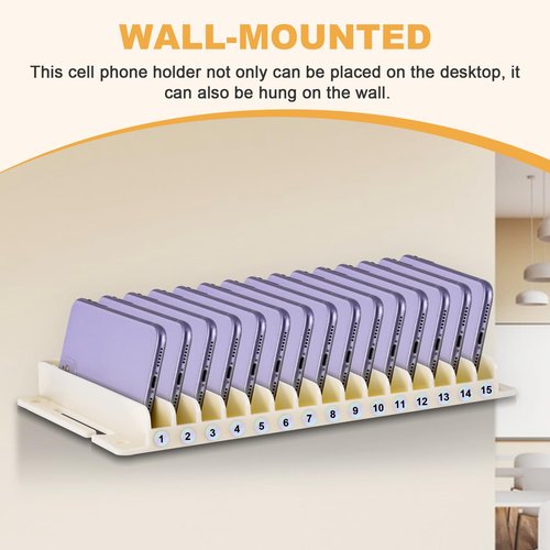 Consfly Multifunctional Desk Organizer - Classroom Cell Phone Organizer with 15 Slots for Office, School, Home