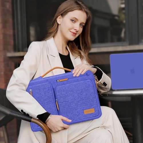 MOSISO 360 Protective Laptop Case - 13.3 Inch Sleeve for MacBook Air/Pro & More | Royal Blue with 4 Pockets