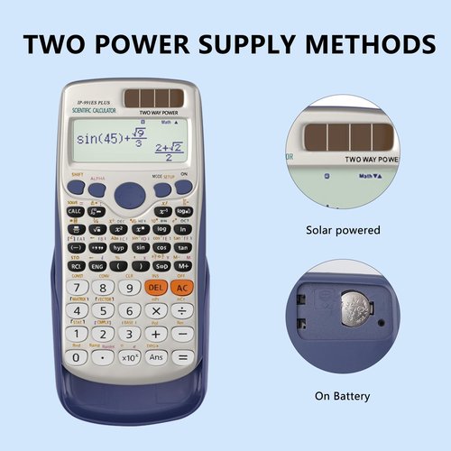 IPEROT Scientific Calculators, Solar Scientific Calculator Large Screen 417 Function, Calculators Very Suitable for High School and College Students Calculus Algebra and Other Math Textbooks (Solar)