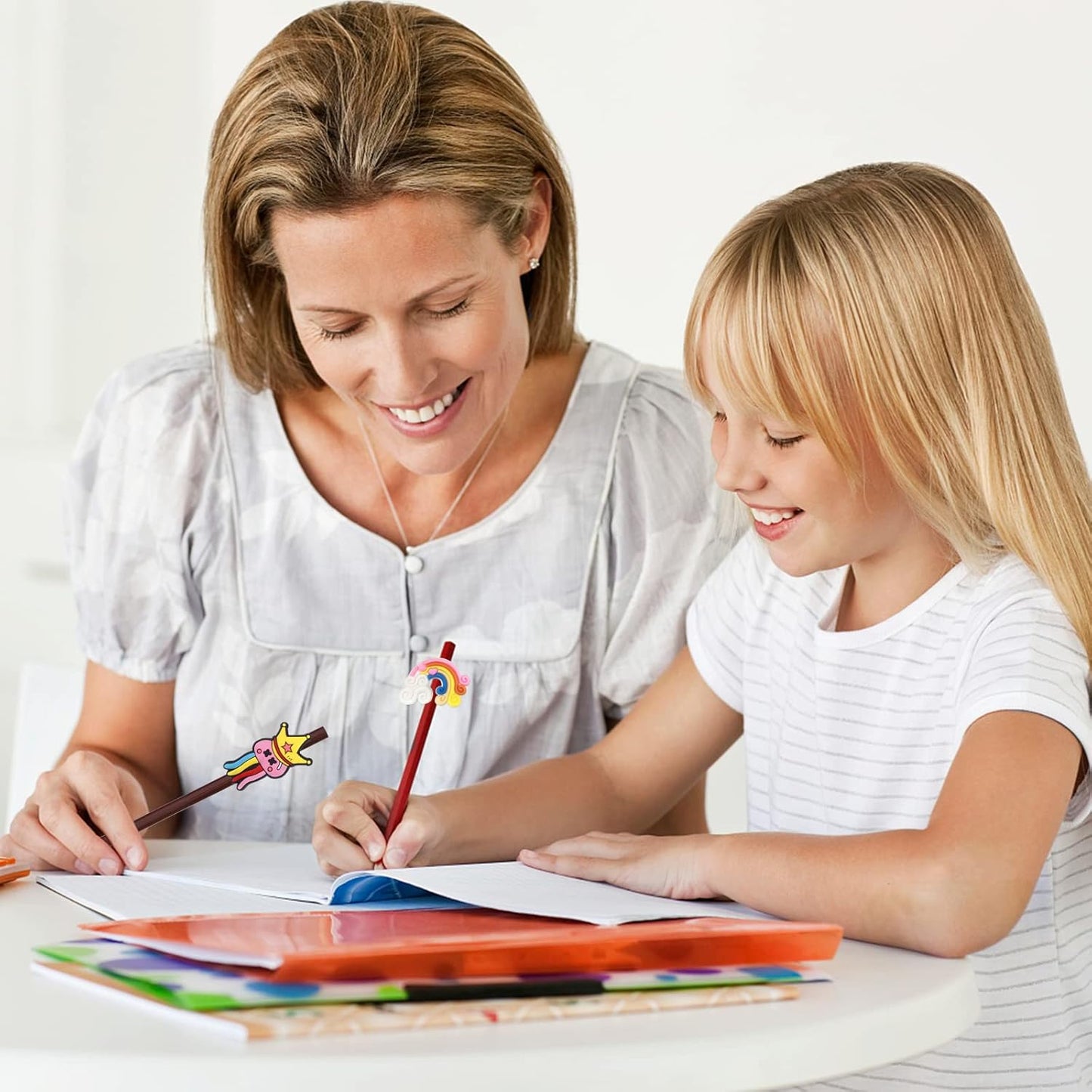 Zddaoole Cute Pencil Toppers - 60 Pcs Assorted Designs for School Prizes & Classroom Rewards