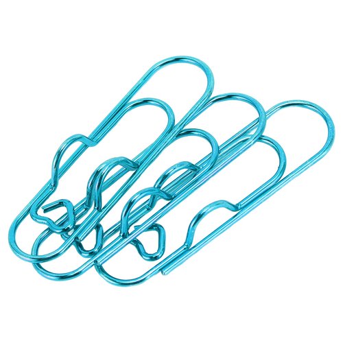 Mrisata 30Pcs Metal Pen Clips Stainless Steel Paper Clip Holder for Notebooks Papers Pen Paperclip Pen Holder Clip for Most Types of Pens Office Supplies Bookmark Receipts (Blue)