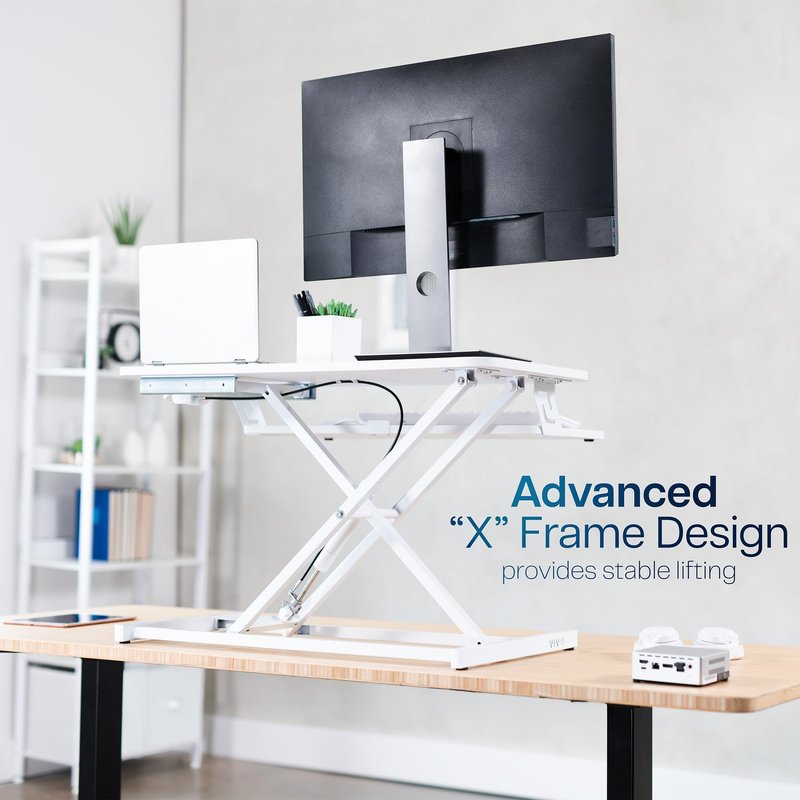 VIVO White 32 inch Stand Up Desk Riser, DESK-V000SW