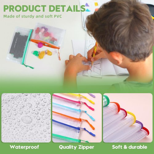 25pcs Mesh Zipper Pouch Bags for Organization and Storage,Toy Storage Bags,Zipper Pouch for Classroom Organization, Storage Bag Suitable for Classroom,Travel and Home