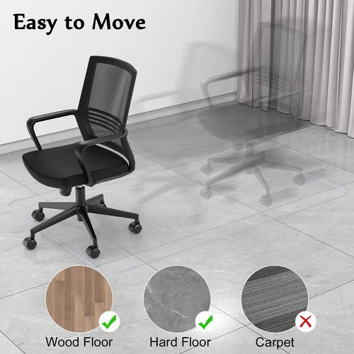 Blvornl Office Chair Mat for Hard Wood Floor, Sturdy Plastic Protector Floor Mat for Office Chair, Rectangle Transparent PVC Computer Hard Floor Chair Mat for Desk, Office, Home (Clear, 48 X 60in)
