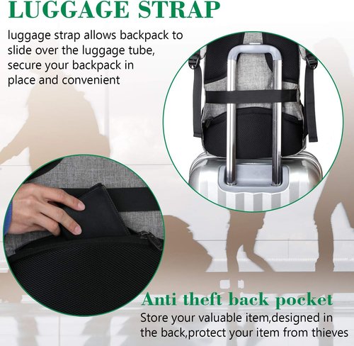 MATEIN Extra Large 18.4 Inch Laptop Backpack - TSA Friendly Travel & Anti-Theft Design | Grey