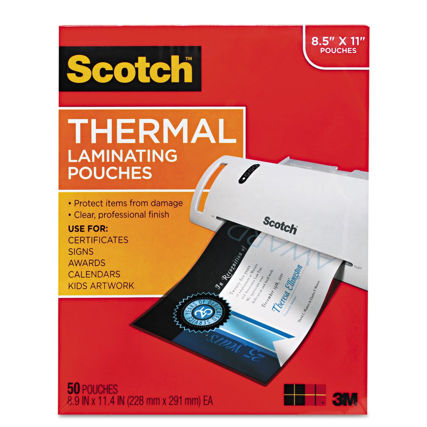 Scotch Photo Size Thermal Laminating Pouches, 5 mil, 6 x 4, 20/Pack