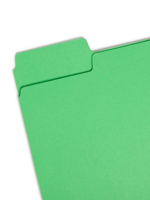 Smead SuperTab File Folder, Oversized 1/3-Cut Tab, Letter Size, Green, 100 per Box (11985), Pack of 1