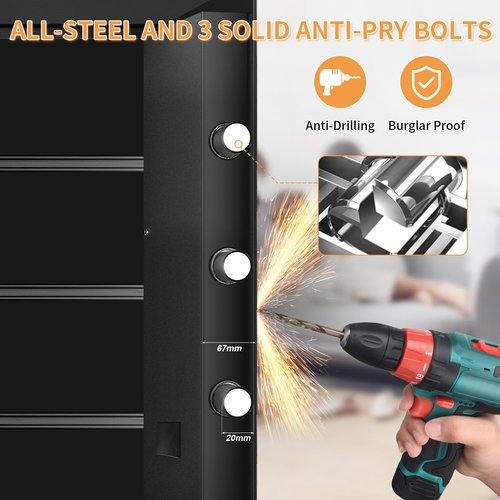6.1 Cu ft Extra Large Home Safes Fireproof Waterproof, Anti-Theft Money Safes, Fire Safe Box With Digital Keypad & Lock Box and Led Light, Fireproof Box for Home Money Documents Valuables