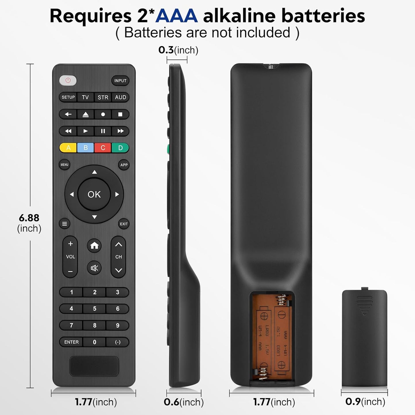 (Pack of 2) Replacement-Remote-Control for Roku-TV,Compatible for TCL Roku/Hisense Roku/Onn Roku/Philips Roku Smart TVs(Not for Roku Stick and Box)