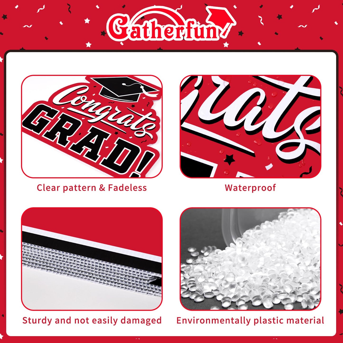 Red Themed Graduation Decorations 2026 - Graduation Yard Signs Class of 2026,Congratulate Graduation yard signs - Graduation Party Supplies for High School & Graduation Party Decorations