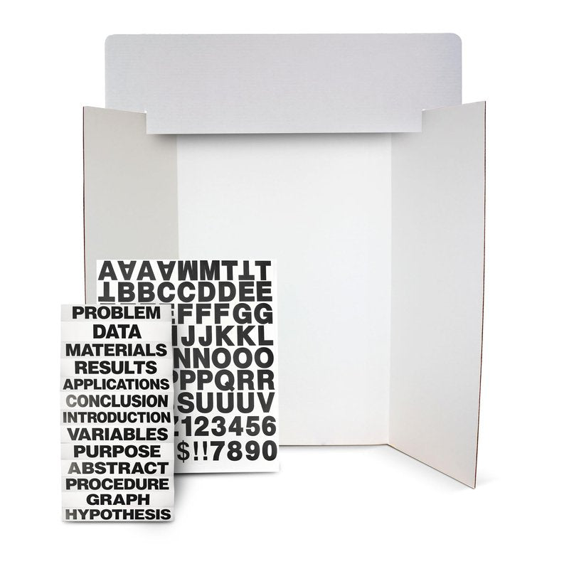 Flipside Products 36" x 48" Project Board Kit, 24 Pack, School Presentation Display Board and Supplies, Trifold Kits, Letters, Titles, Header Display, Presentation, All in One