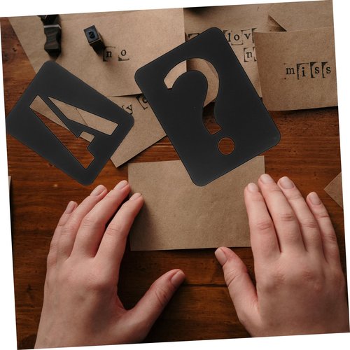 DOITOOL 42Pcs Alphabet Letter Stencils Reusable Painting Templates for Graffiti Home Decor and Furniture for Creative Expression Various Surfaces