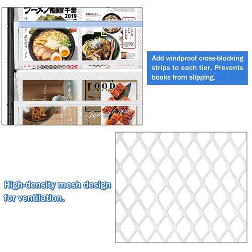 XIDIHF Floor Standing Magazine Rack 5 Layer with Wheels, Brochure Display Stand Large Newspaper Stand for Trade Show Exhibitions Office (Width 18.7 IN)