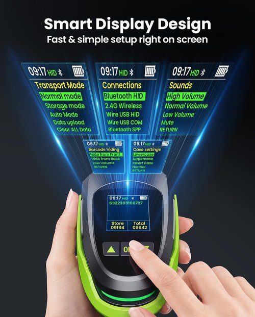 Eyoyo Portable Mini 2D Barcode Scanner - Compact Design with Built-In Screen for Easy Use