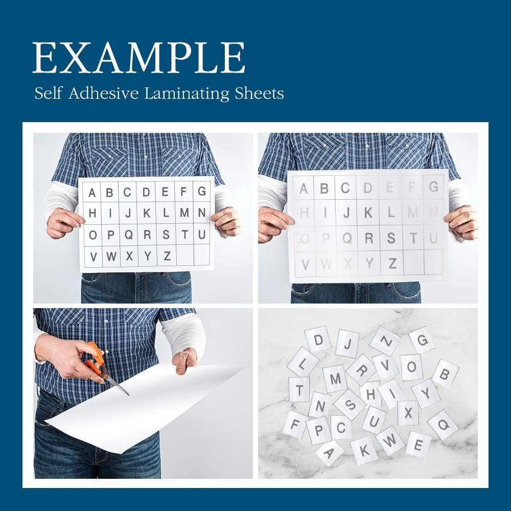 VIOLLETO Self-Stick Laminating Sheets - 8.5 x 11 Inches, 4mil, No Heat, Peel & Stick, Pack of 50