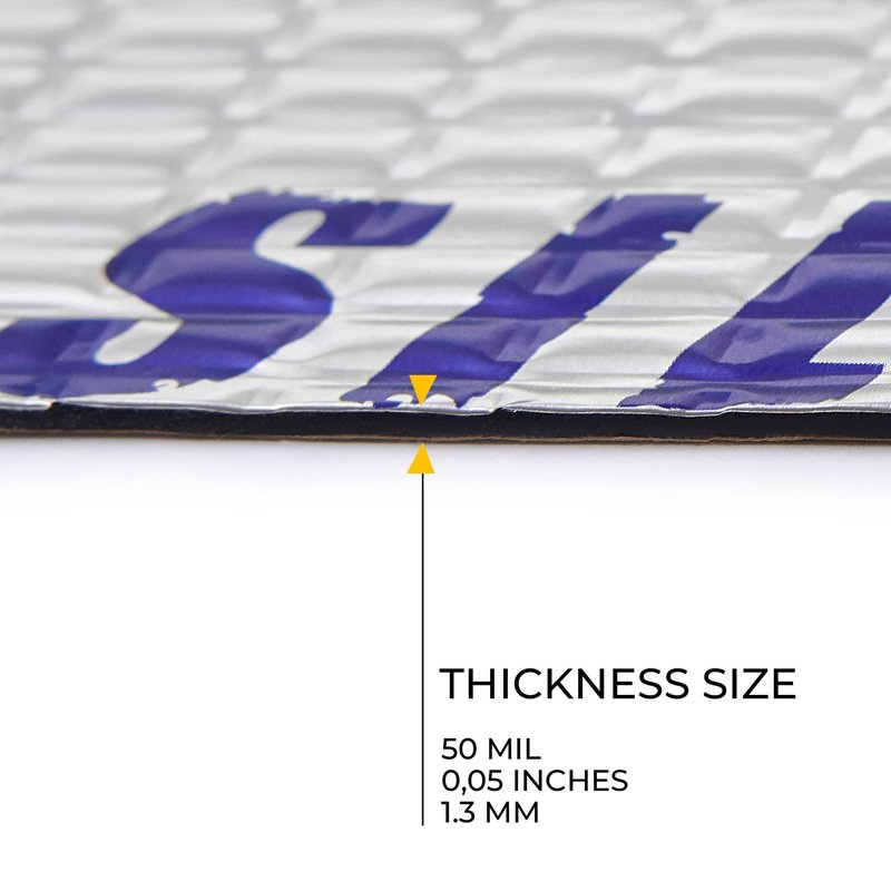 Siless 50 mil (1.3mm) 52 sqft Car Sound Deadening mat - Butyl Automotive Sound Deadener - Noise Insulation and Vibration Dampening Material ( 52 sqft)