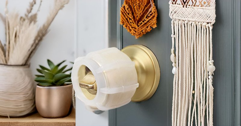 Enjoy Cover |Door Handle Grip Doorstop Knob Stopper Cover, Single Pack, Silicone Door Knob Grips Universal Size Protects Walls from Dents and Damage (Foggy Clear)
