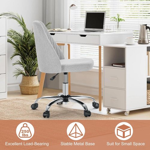 DUMOS Comfy Office Chair - Height Adjustable Swivel Desk Chair with Wheels | Classic Grey for Home & Office