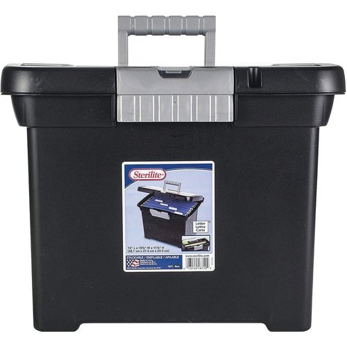 STERILITE Portable File Box, Black (ST1871-9004)