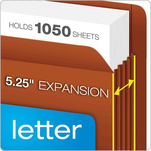Pendaflex 95363 Heavy-Duty End Tab File Pockets, Straight Cut, 1 Pocket, Letter, Brown (Box of 10), Red