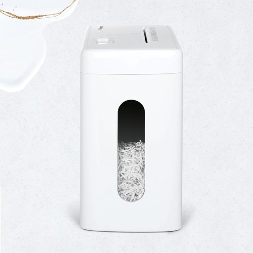 Regine Switzerland Low Noise 40dB Paper Shredder - 10-Sheet Cross Cut | CD & Credit Card Shredding, 2.6 Gallon Wastebasket, P-4 Security, White