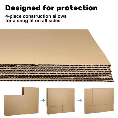2 Sets TV Moving Box Adjustable Up to 62" TV,Picture/Paint/Mirror moving Boxes for Protecting Screen,Cardboard, nclude 2 Large Case Flat Screen TV Cover, Adjustable up to 40-in x 60-in x 4-in
