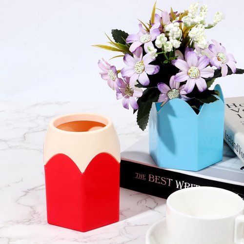 6pcs Pencil Shaped Pen Holders,Pencil Storage Organizer,Cute Desktop Pen Cup,Makeup Brush Container,Pencil Pot,Cartoon Stationery Rack,Creative Stationery Storage,for Office Home Decoration