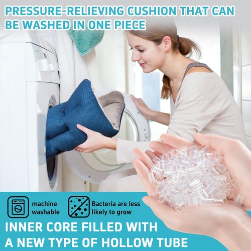 DUXCIYHTA Larger Size Seat Cushion for Office Chairs & Car Seat,Tailbone Pain Relief Long Sitting Office Workers,and Car Drivers,Breathable Seat Pad Washable Without Removing Cover,Navy Blue